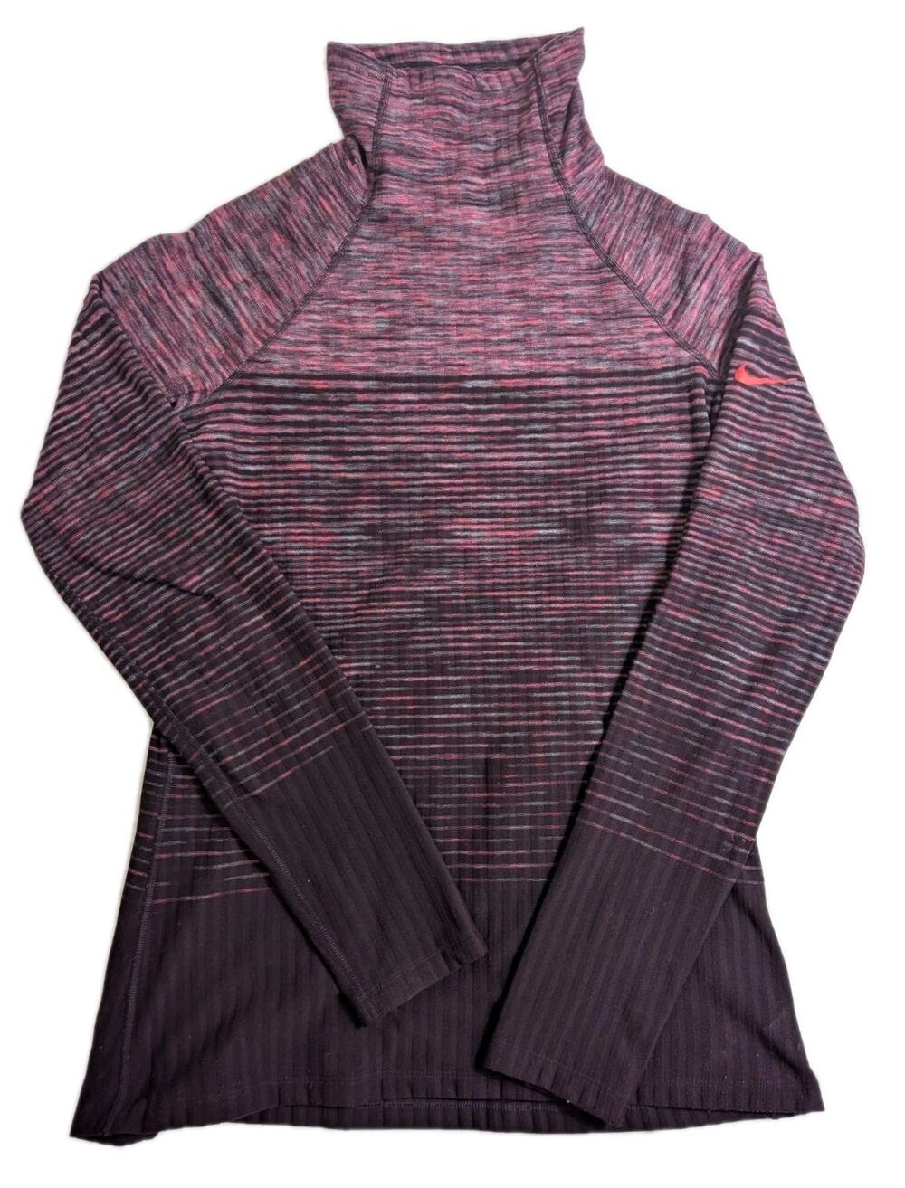 Rare Nike Pro Hyperwarm Womens XL Long Sleeve Purple Pink Turtleneck Funnel Neck